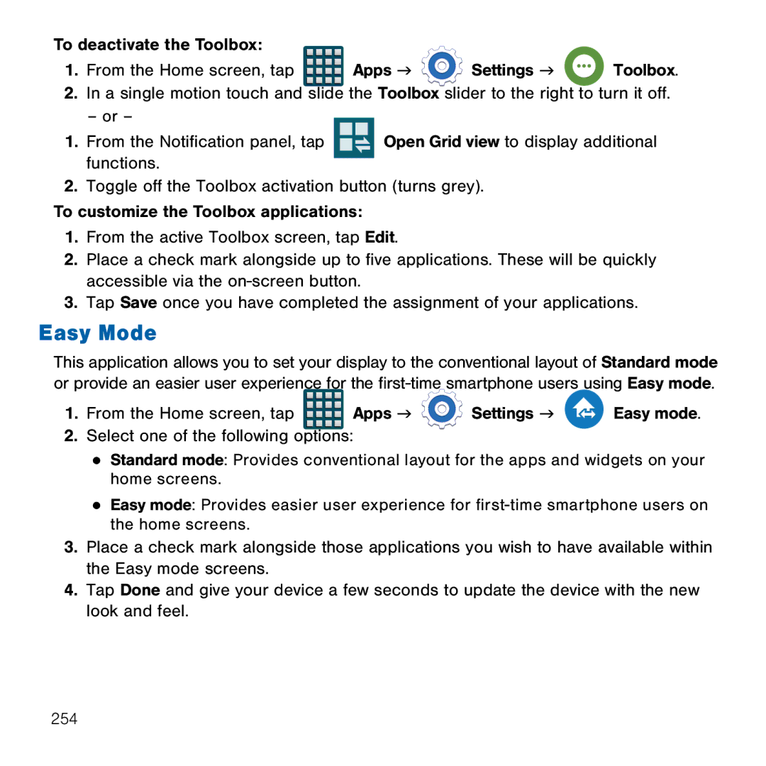 Samsung GH68-41834A user manual Easy Mode 