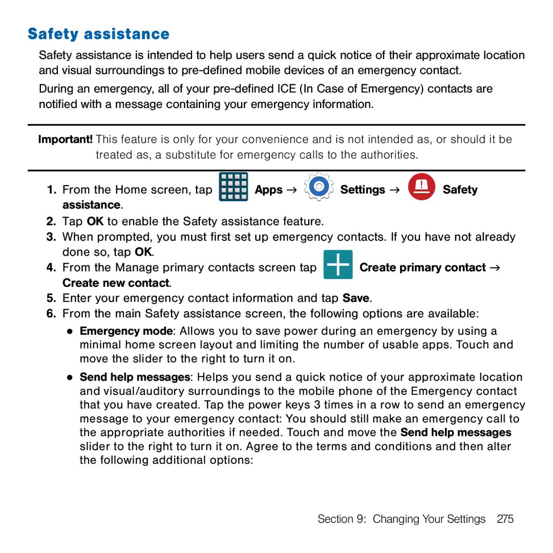 Samsung GH68-41834A user manual Safety assistance 