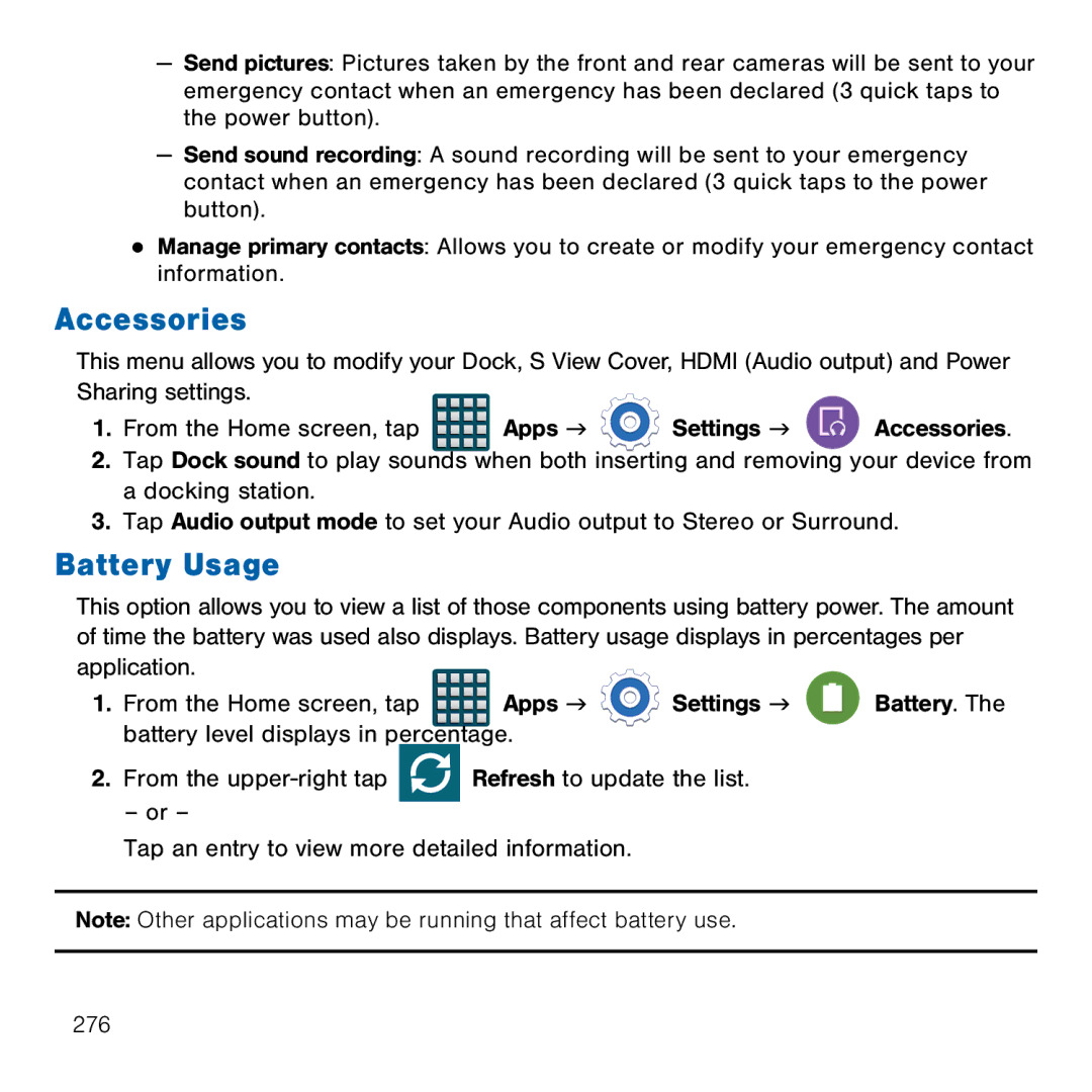 Samsung GH68-41834A user manual Accessories, Battery Usage 