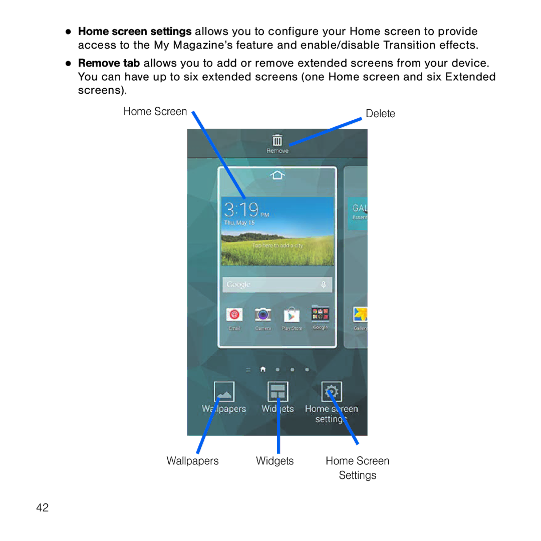 Samsung GH68-41834A user manual Wallpapers Widgets 