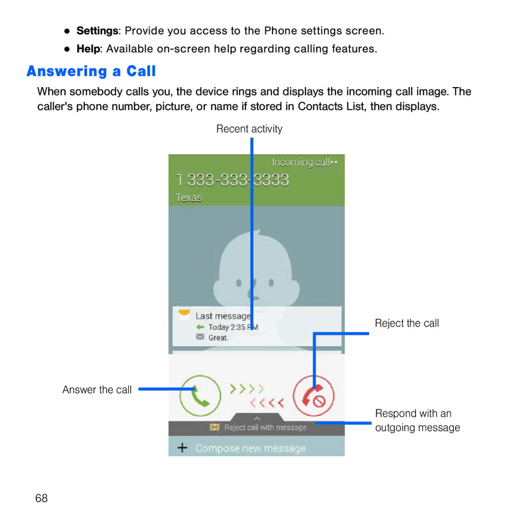 Samsung GH68-41834A user manual Answering a Call 