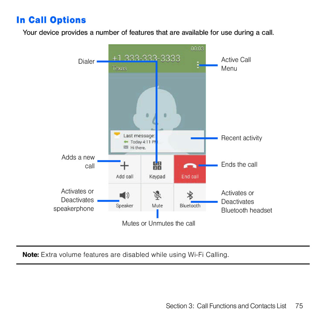 Samsung GH68-41834A user manual Call Options 