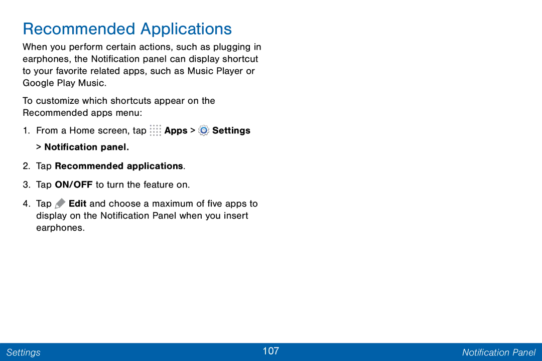 Samsung GH68-42046F manual Recommended Applications 