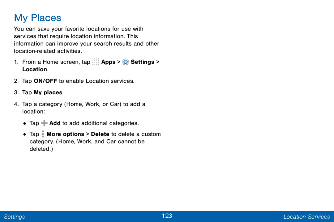 Samsung GH68-42046F manual My Places 