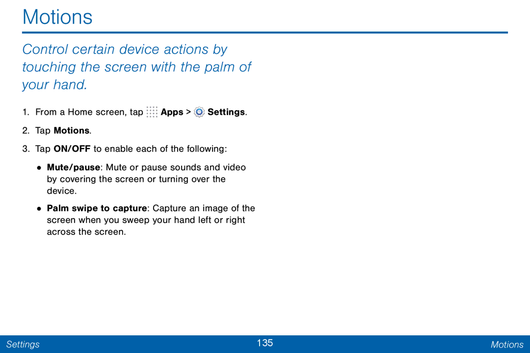 Samsung GH68-42046F manual Motions 