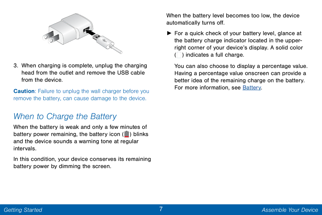 Samsung GH68-42046F manual When to Charge the Battery 