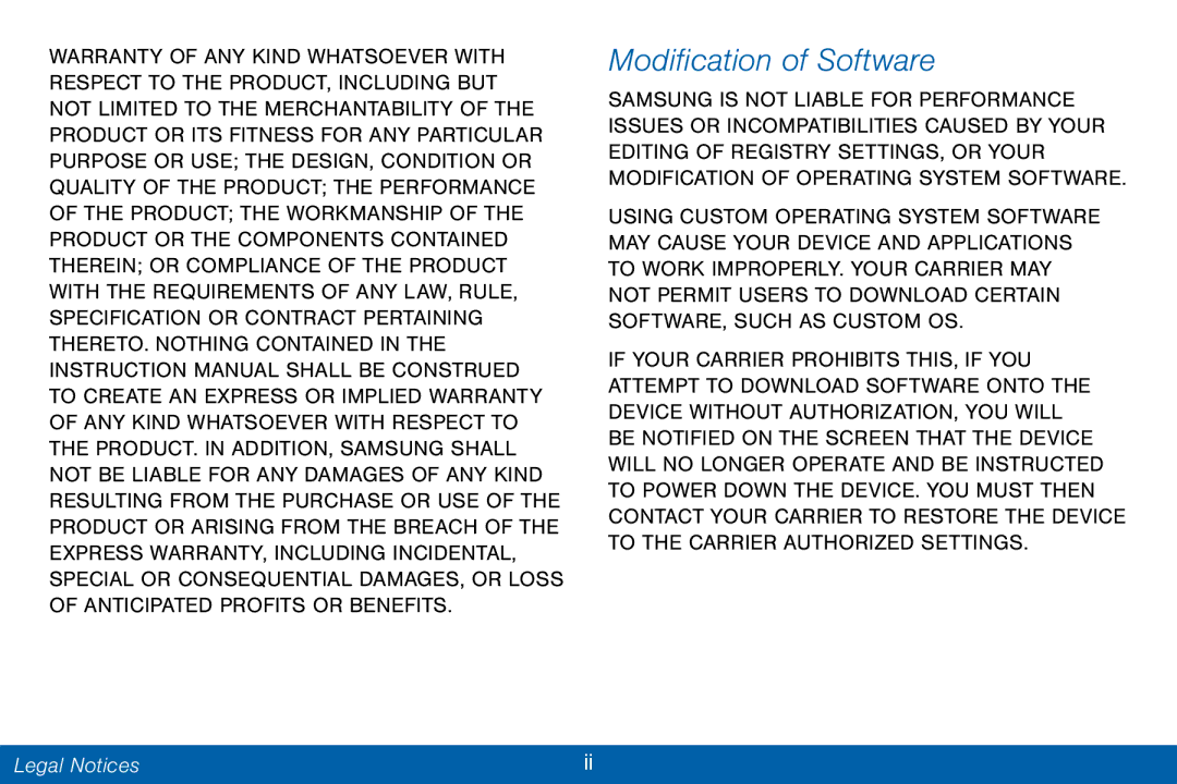 Samsung GH68-42046F manual Modification of Software 