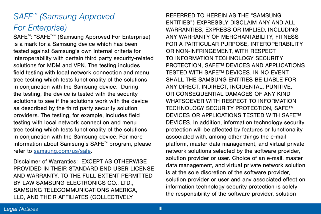 Samsung GH68-42046F manual Safe Samsung Approved, For Enterprise 