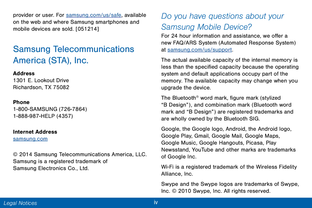 Samsung GH68-42046F Samsung Telecommunications America STA, Inc, Do you have questions about your Samsung Mobile Device? 