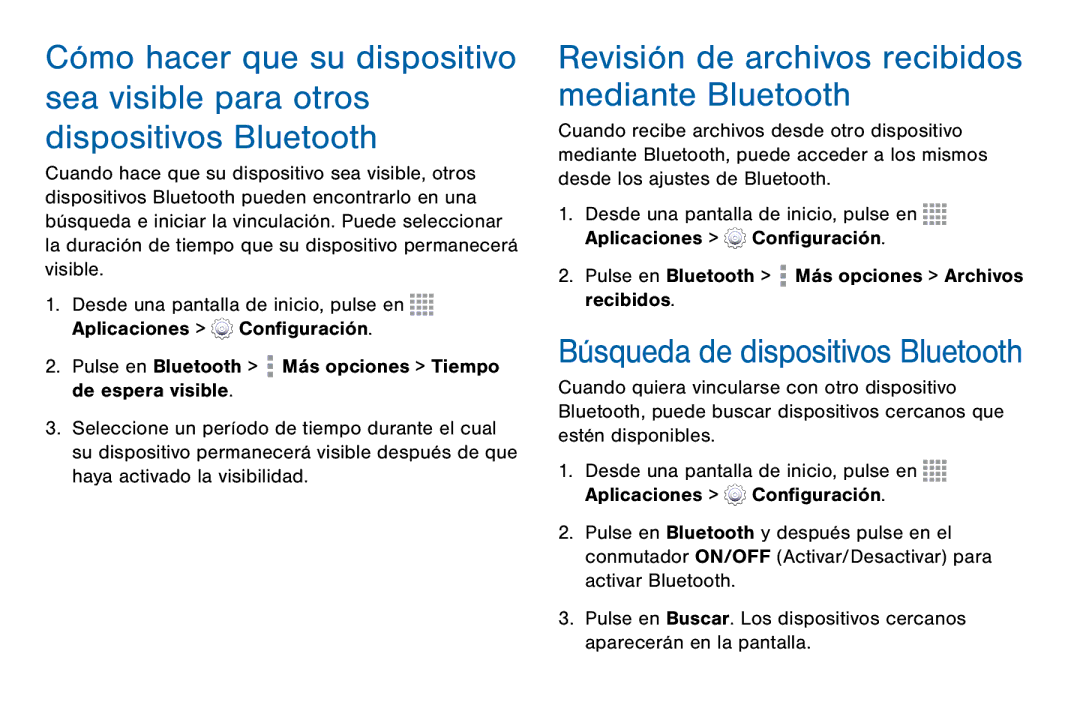 Samsung GH68-42147A manual Revisión de archivos recibidos mediante Bluetooth, Ajustes 120 Bluetooth 