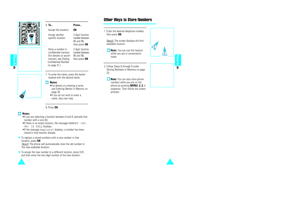 Samsung GH68-60614A owner manual Other Ways to Store Numbers, Press 