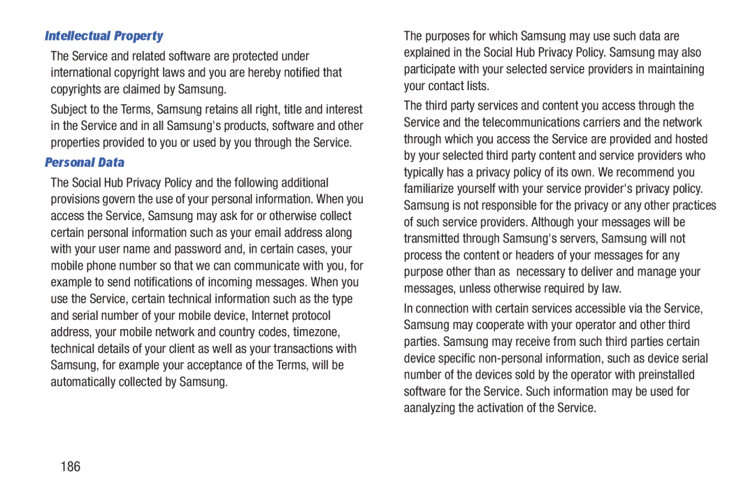 Samsung GH68_3XXXXA user manual 186, Intellectual Property 