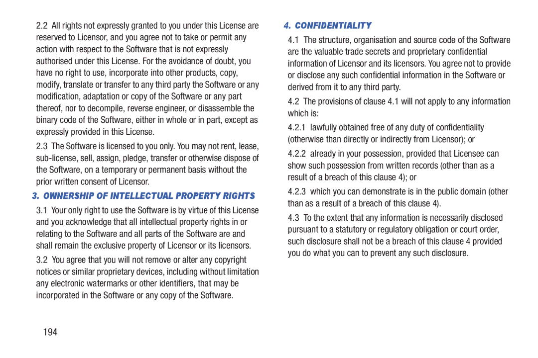 Samsung GH68_3XXXXA user manual 194, Ownership of Intellectual Property Rights 