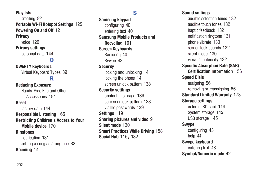 Samsung GH68_3XXXXA Playlists, Portable Wi-Fi Hotspot Settings Powering On and Off Privacy, Qwerty keyboards, Security 