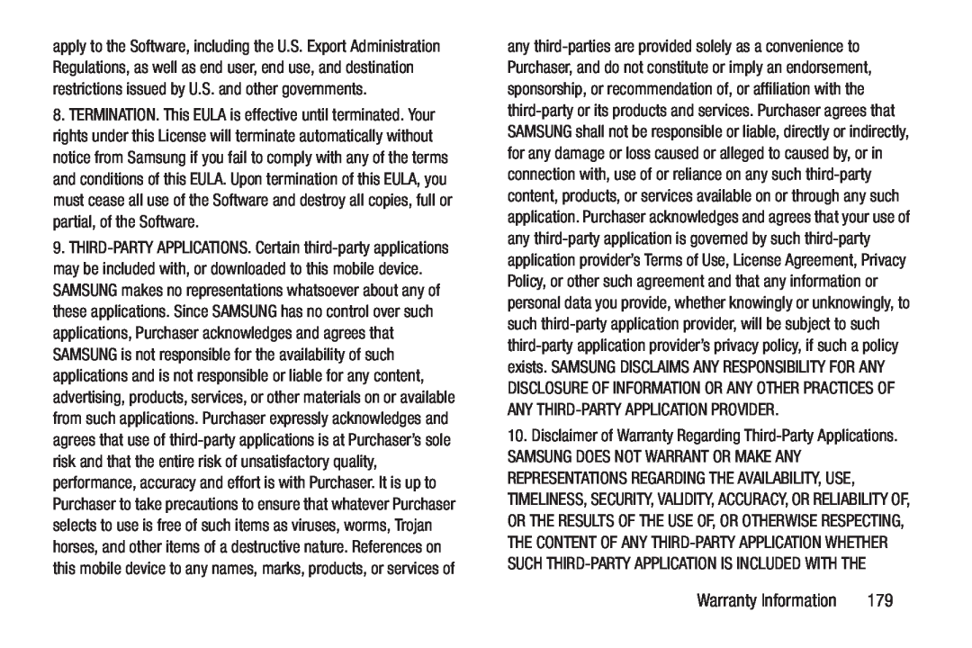 Samsung GH68_3XXXXA user manual Disclaimer of Warranty Regarding Third-Party Applications, Warranty Information 