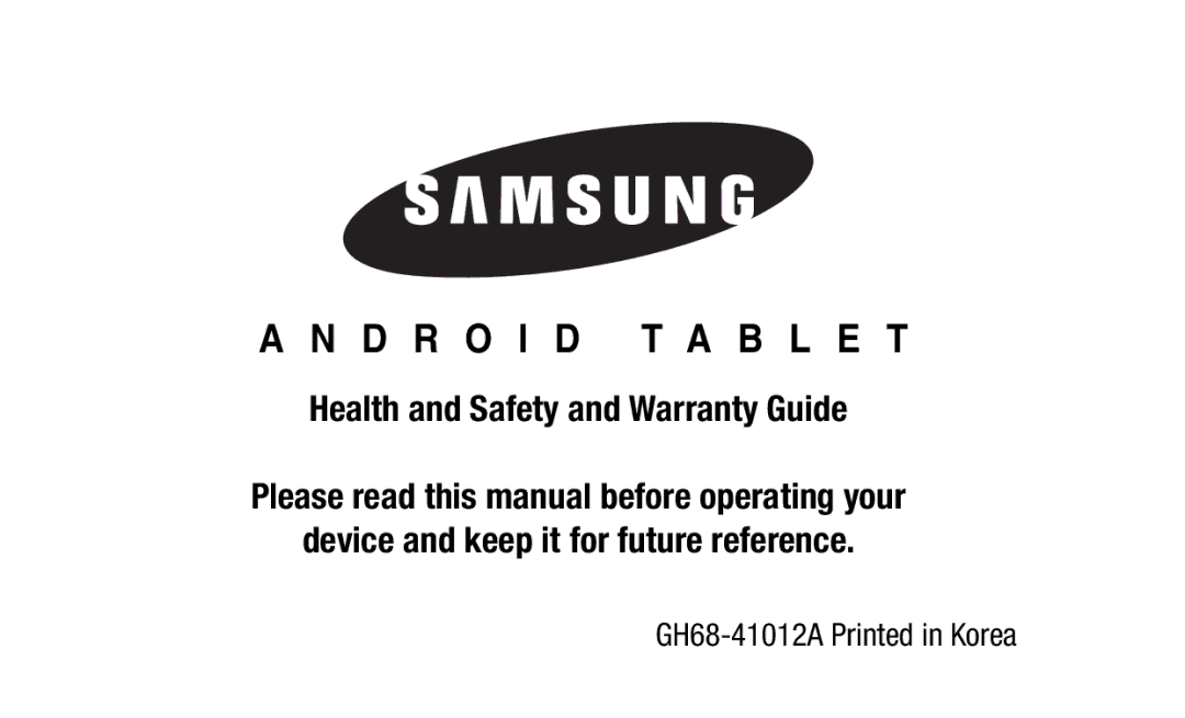 Samsung GH88-41012A warranty D R O I D T a B L E T 