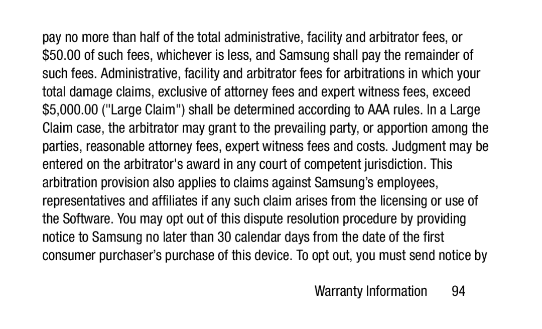 Samsung GH88-41012A warranty Warranty Information 