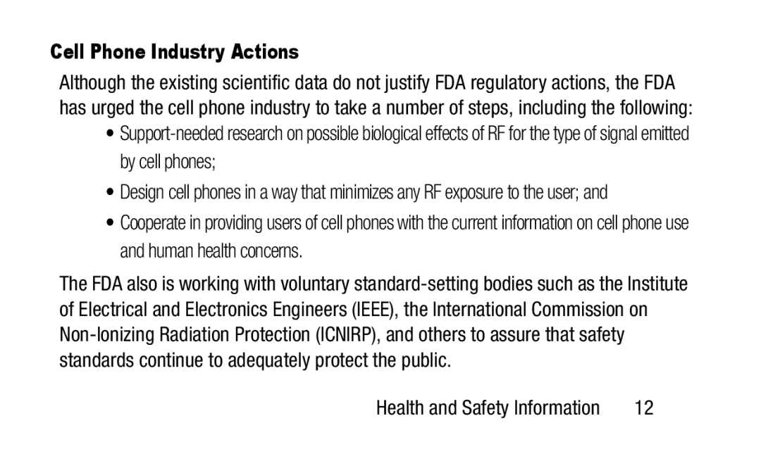 Samsung GH88-41012A warranty Cell Phone Industry Actions 