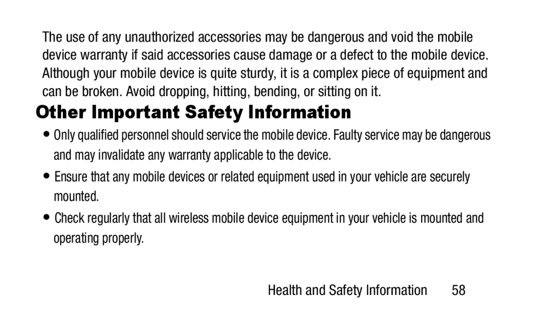 Samsung GH88-41012A warranty Other Important Safety Information 