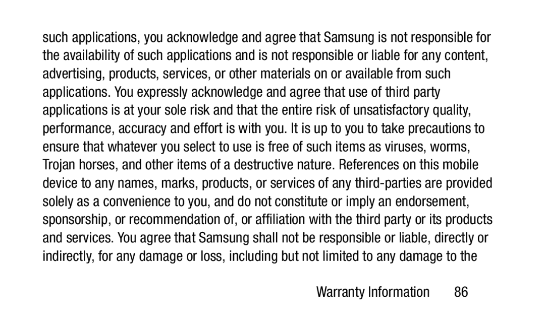 Samsung GH88-41012A warranty Warranty Information 