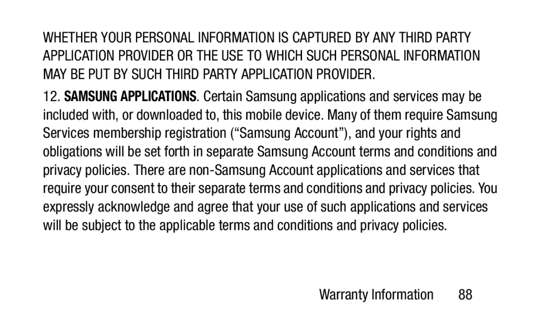 Samsung GH88-41012A warranty Warranty Information 