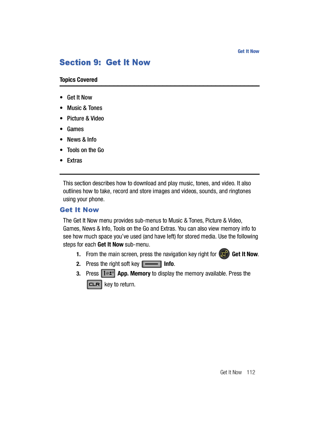 Samsung Gleam user manual Get It Now 