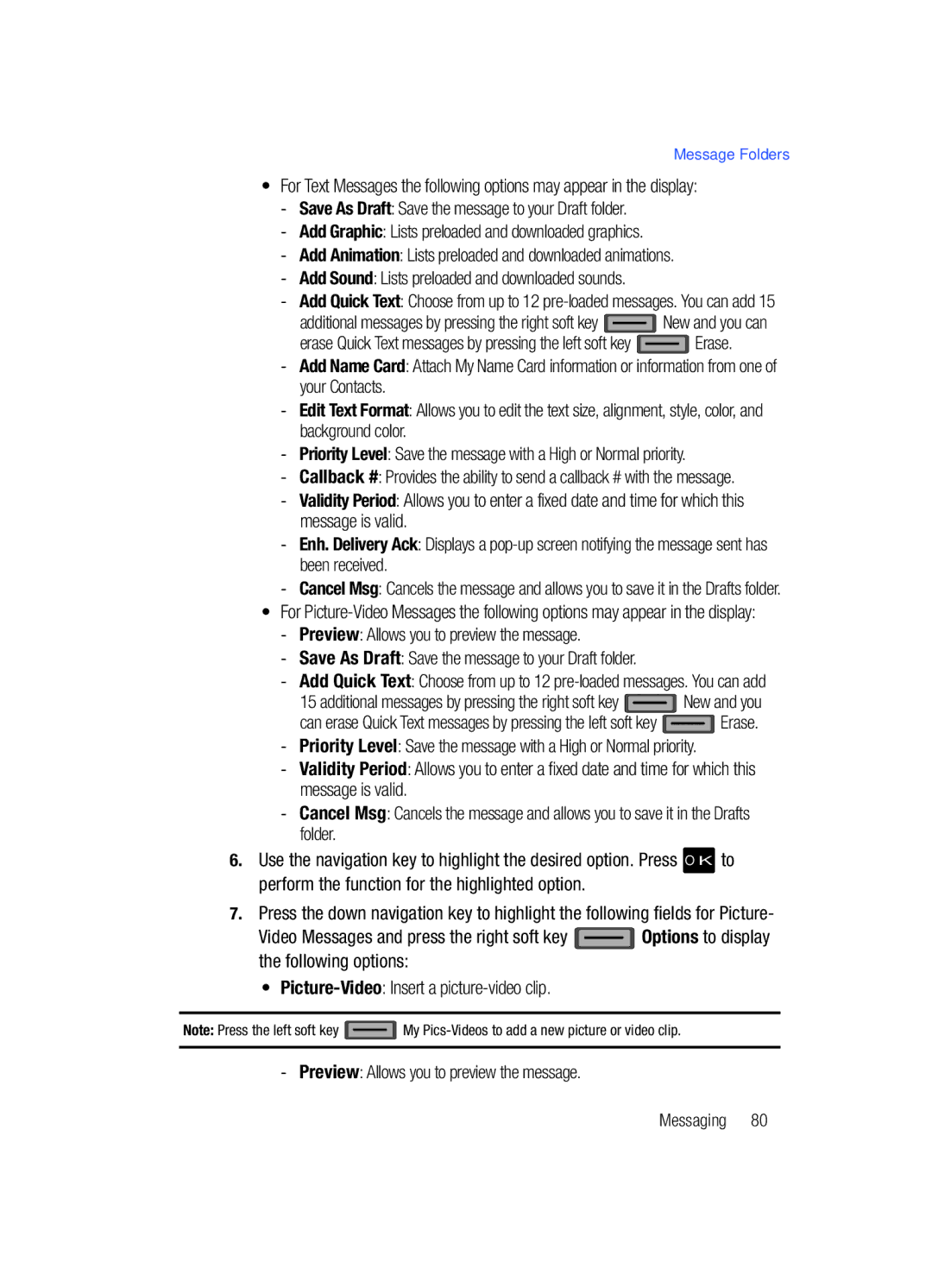 Samsung Gleam user manual Messaging 