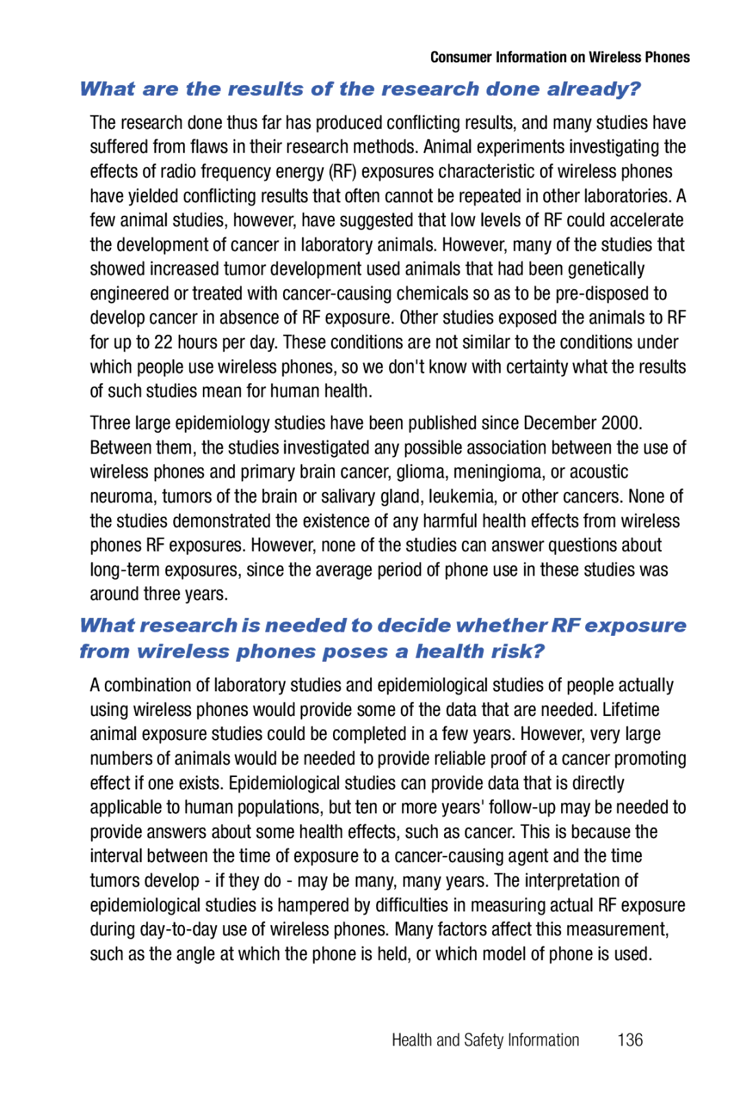 Samsung Glyde user manual What are the results of the research done already?, 136 