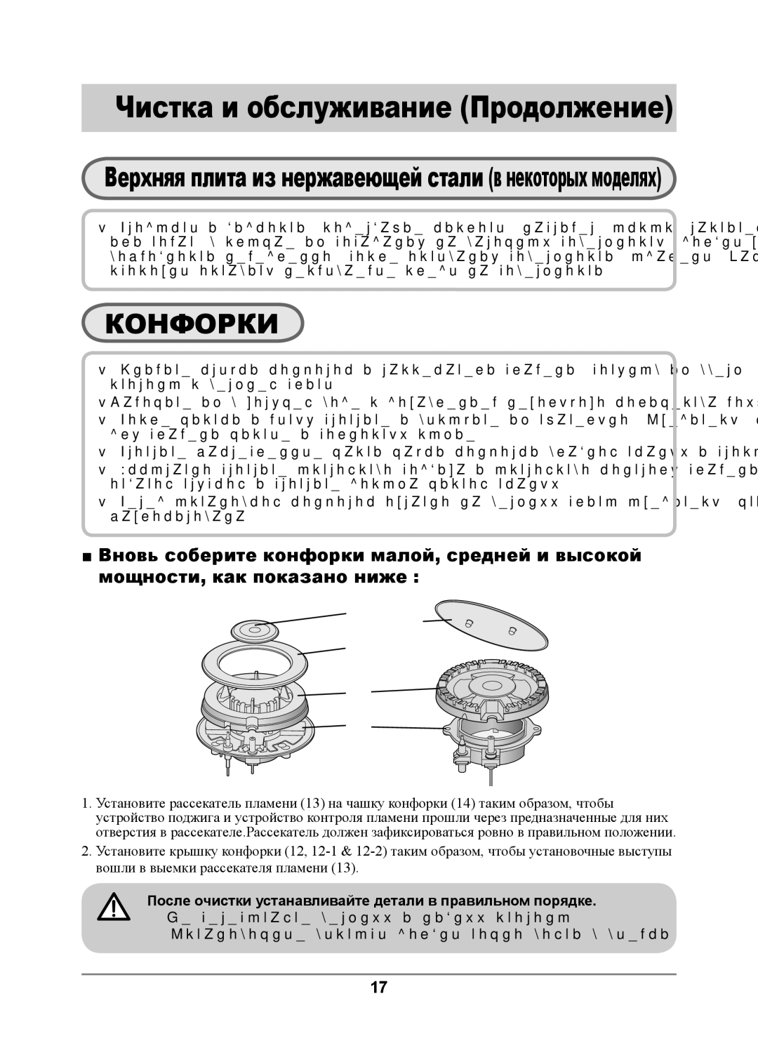 Samsung GN642JDBD1/BWT, GN641FDBD1/BWT, GN641FDXD1/BWT, GN642JDXD1/BWT manual Конфорки 