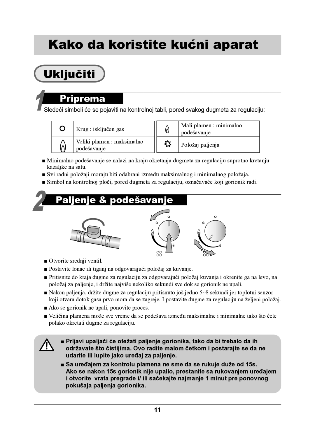 Samsung GN641FFXD/XEH manual Kako da koristite kućni aparat, Uključiti 