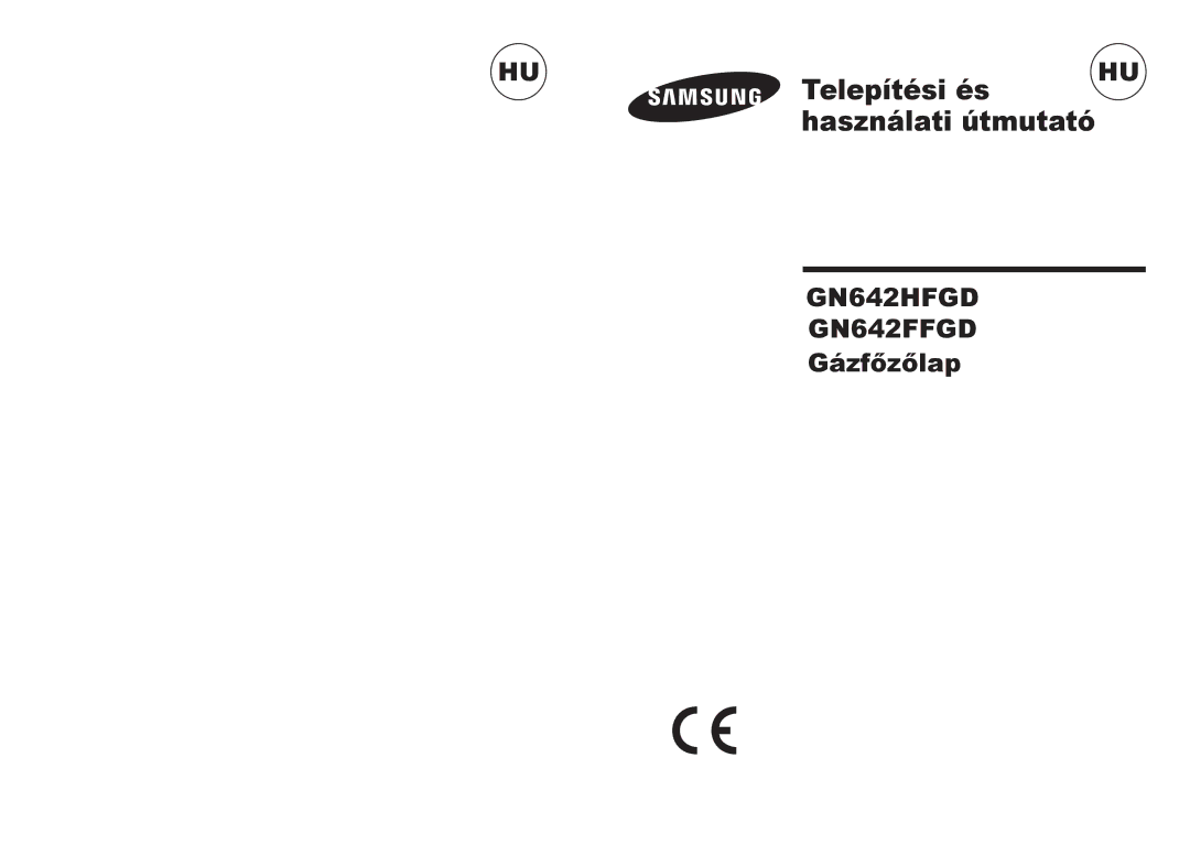 Samsung GN642FFGD/XEH manual Telepítési és, Gázfőzőlap 