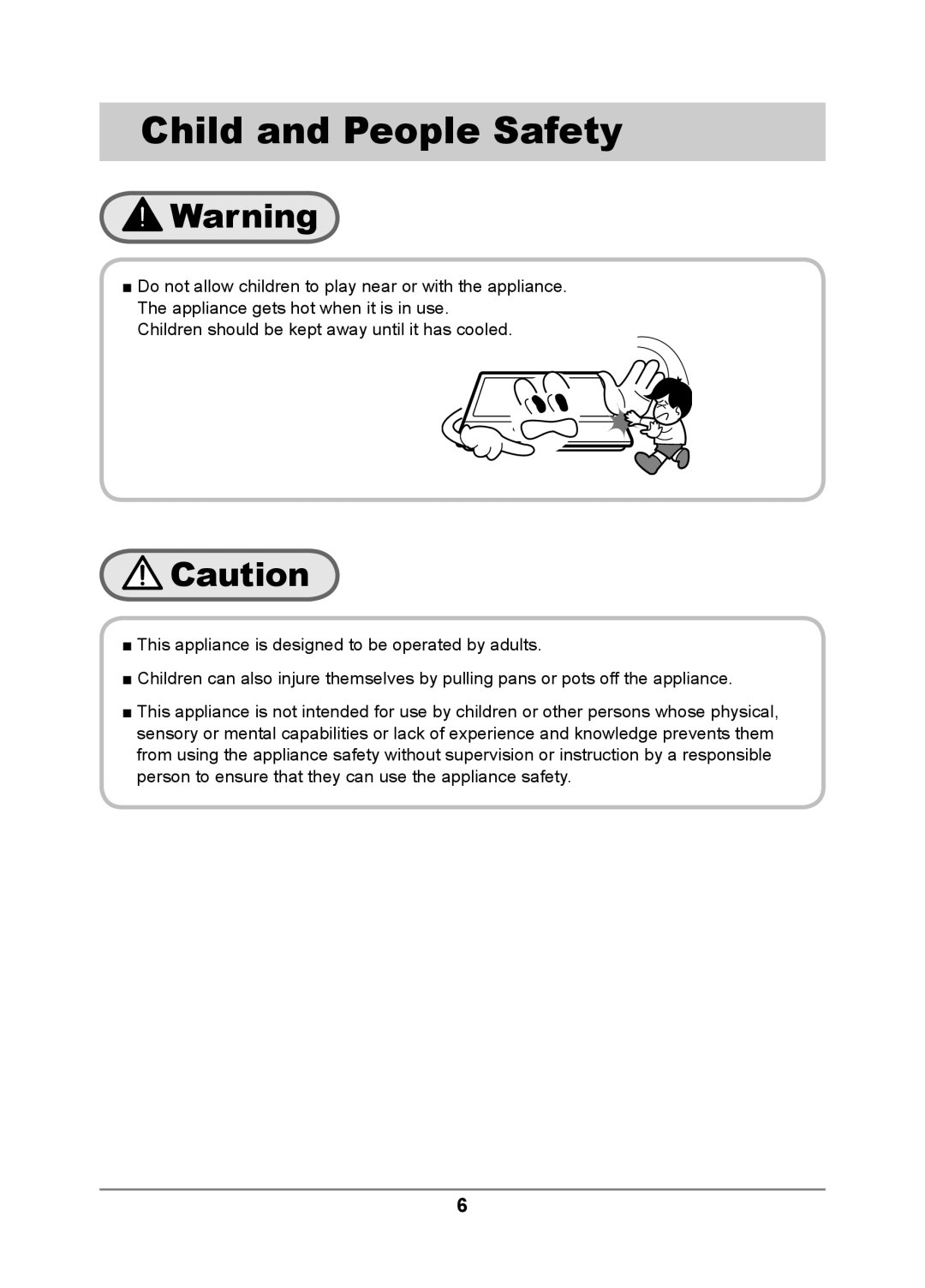 Samsung GN642FFXD/XET, GN642FFXD/XEU, GN642FFXD/BOL, GN641FFXD/XEH, GN641FFXD/BOL, GN642FFXD/BWT manual Child and People Safety 