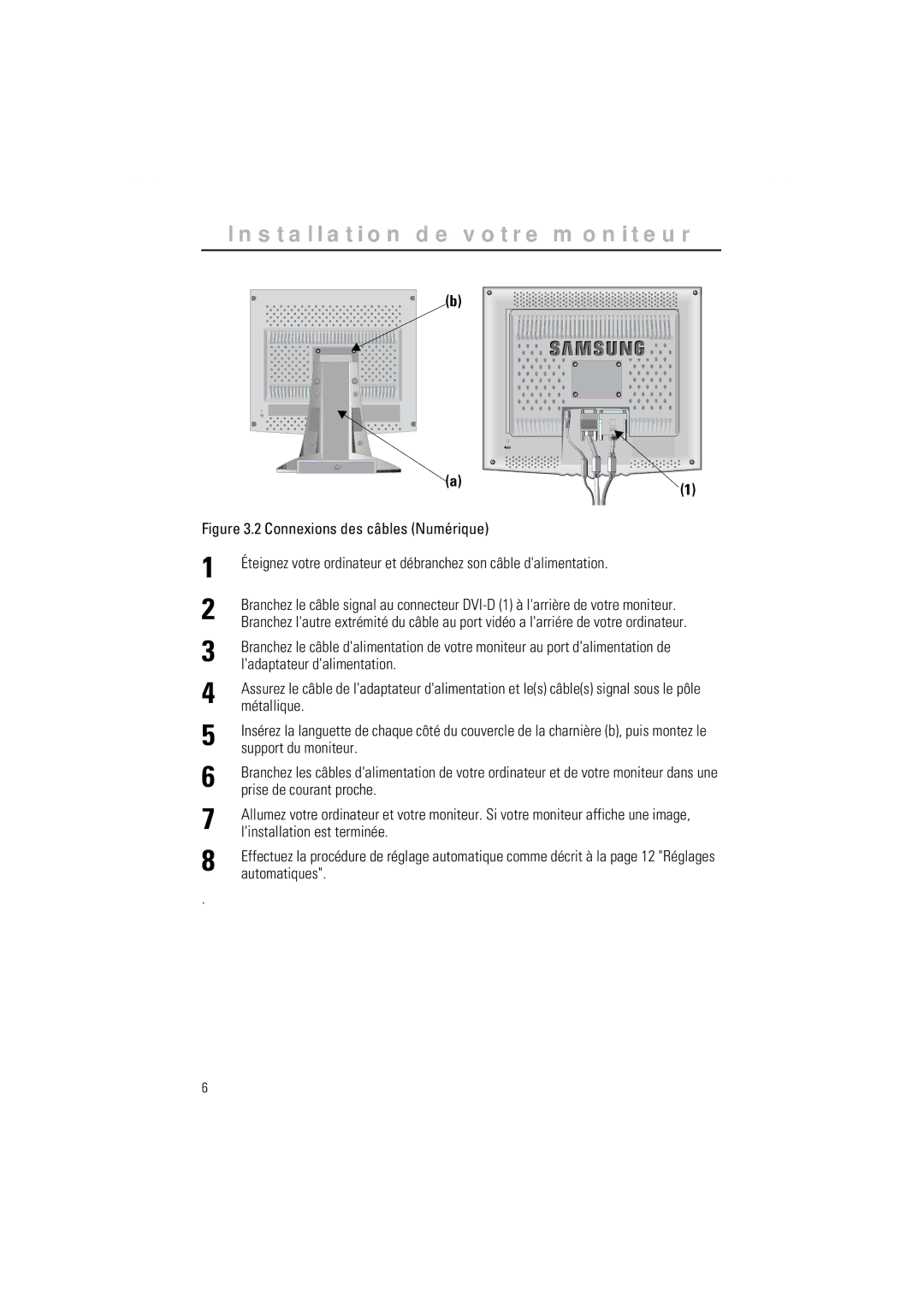 Samsung GR15MSAPN/EDC Ladaptateur dalimentation, Métallique, Support du moniteur, Prise de courant proche, Automatiques 