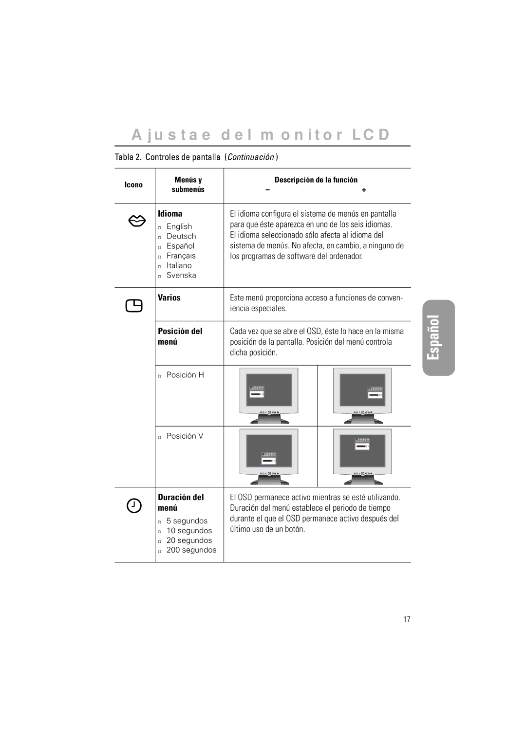 Samsung GR15MSAPN/EDC manual Idioma 