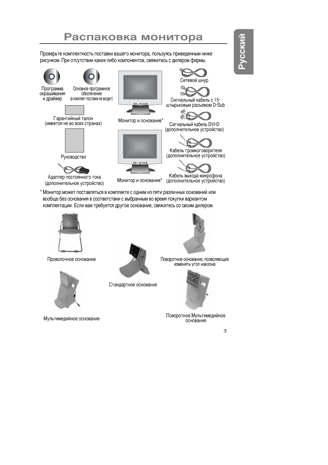 Samsung GR15MSAPN/EDC manual Àñïàêîâêà ìîíèòîðà, Ðîãðàììà 