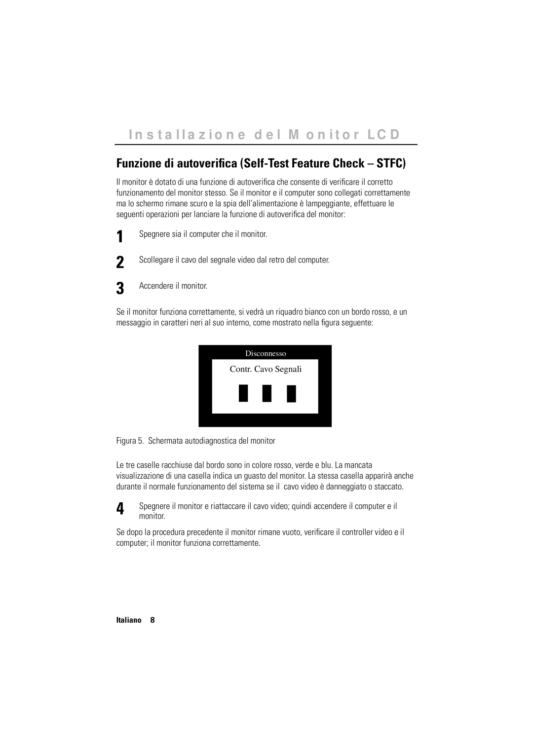 Samsung GR17MSSAN/EDC manual Funzione di autoveriﬁca Self-Test Feature Check Stfc 