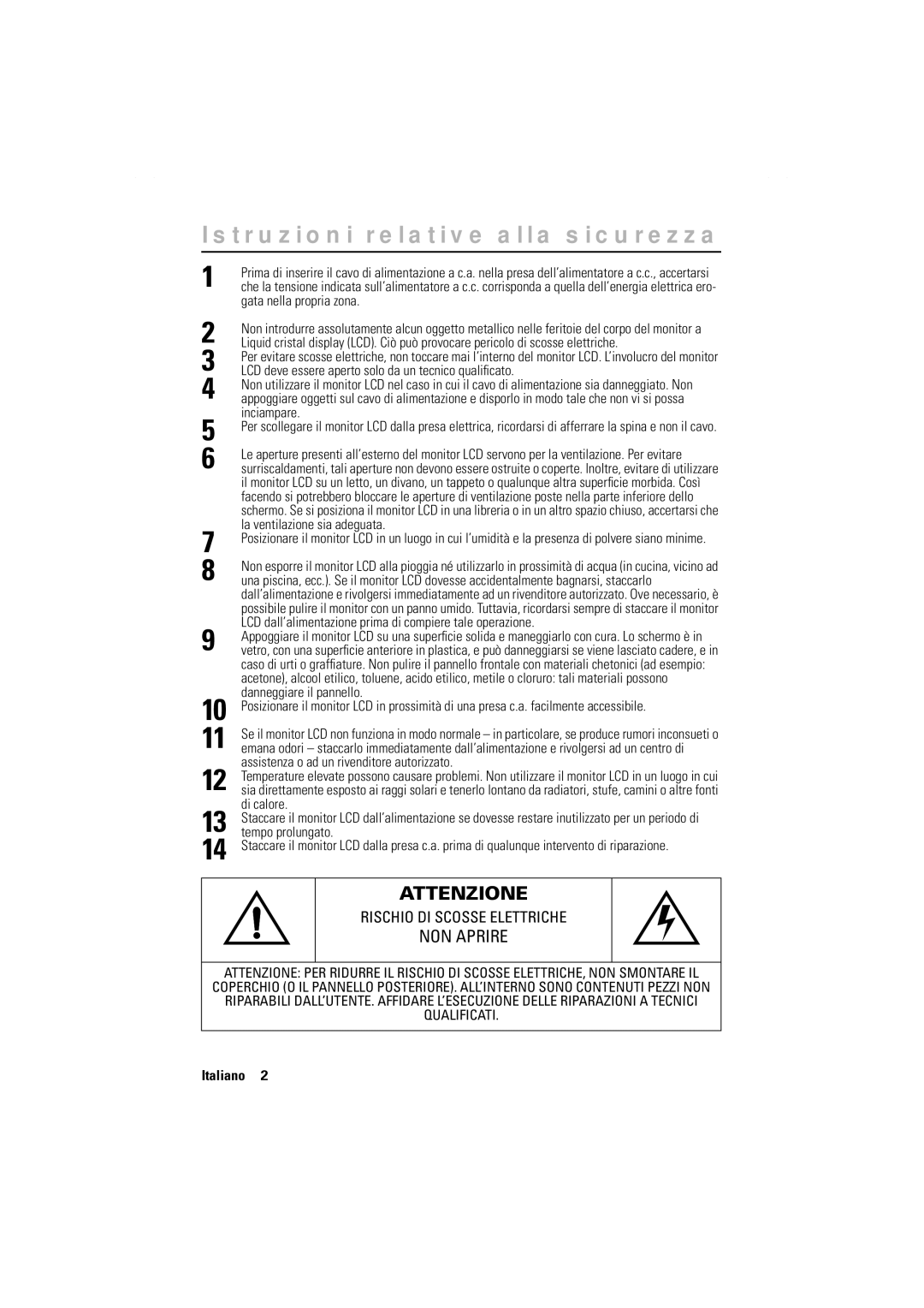 Samsung GR17MSSAN/EDC manual Istruzioni relative alla sicurezza, Gata nella propria zona 