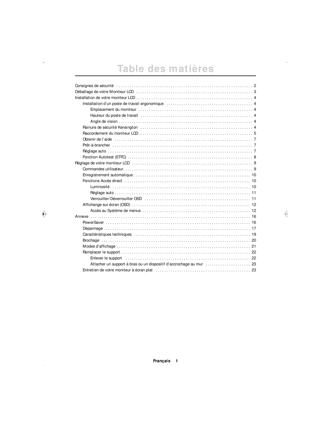 Samsung GT18MSSN/EDC, GR18MSSSN/EDC manual Table des matières, Accès au Système de menus 