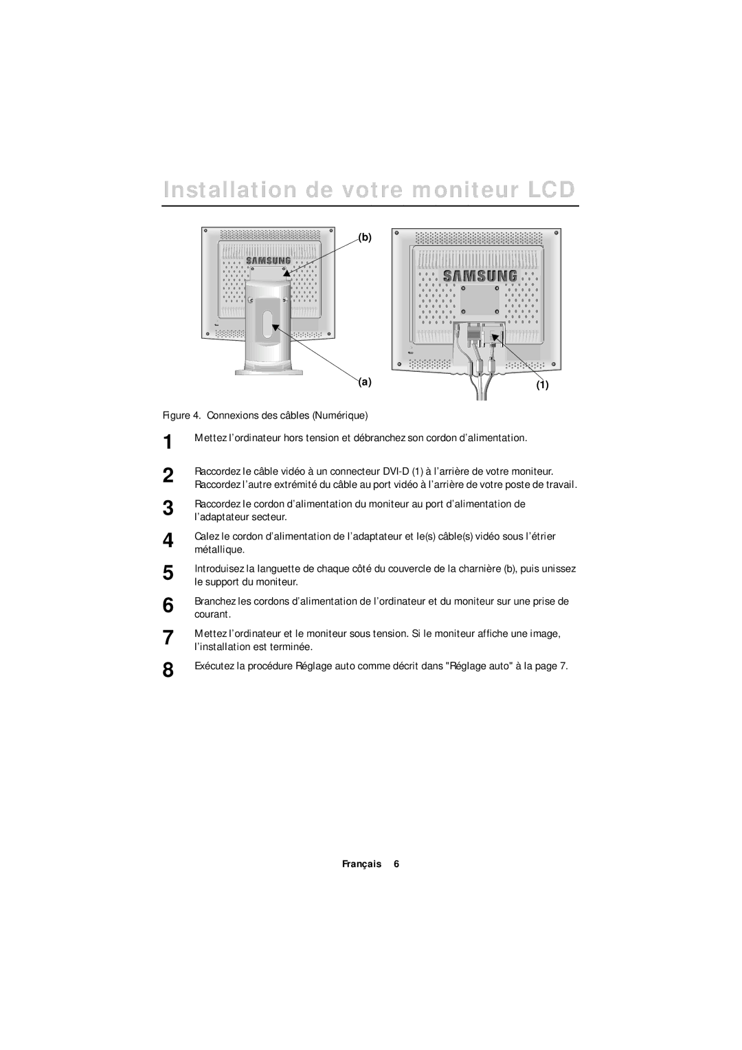 Samsung GT18MSSN/EDC, GR18MSSSN/EDC manual Métallique, Le support du moniteur 