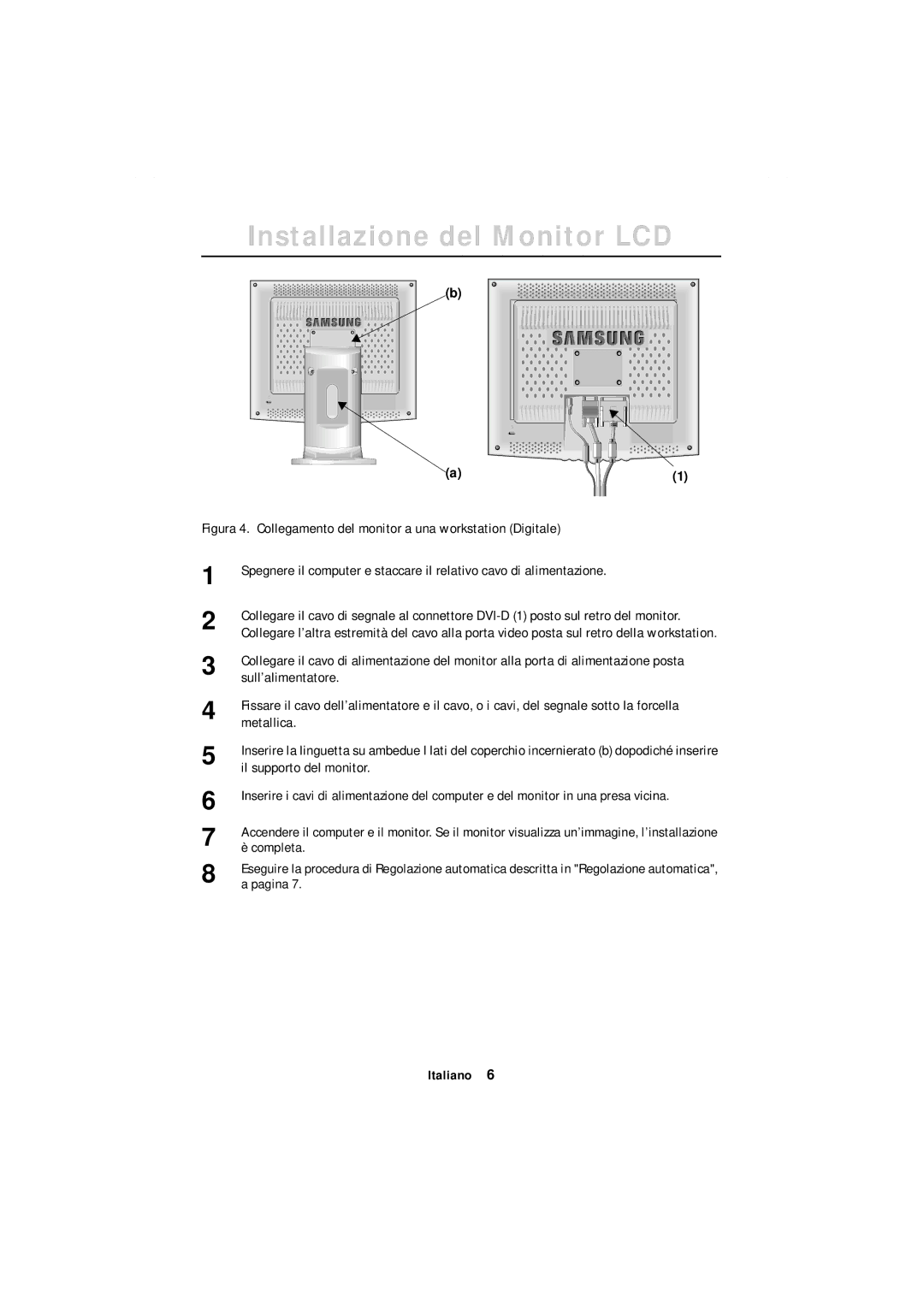 Samsung GR18MSSSN/EDC manual Sull’alimentatore, Metallica, Il supporto del monitor, Completa, Pagina 