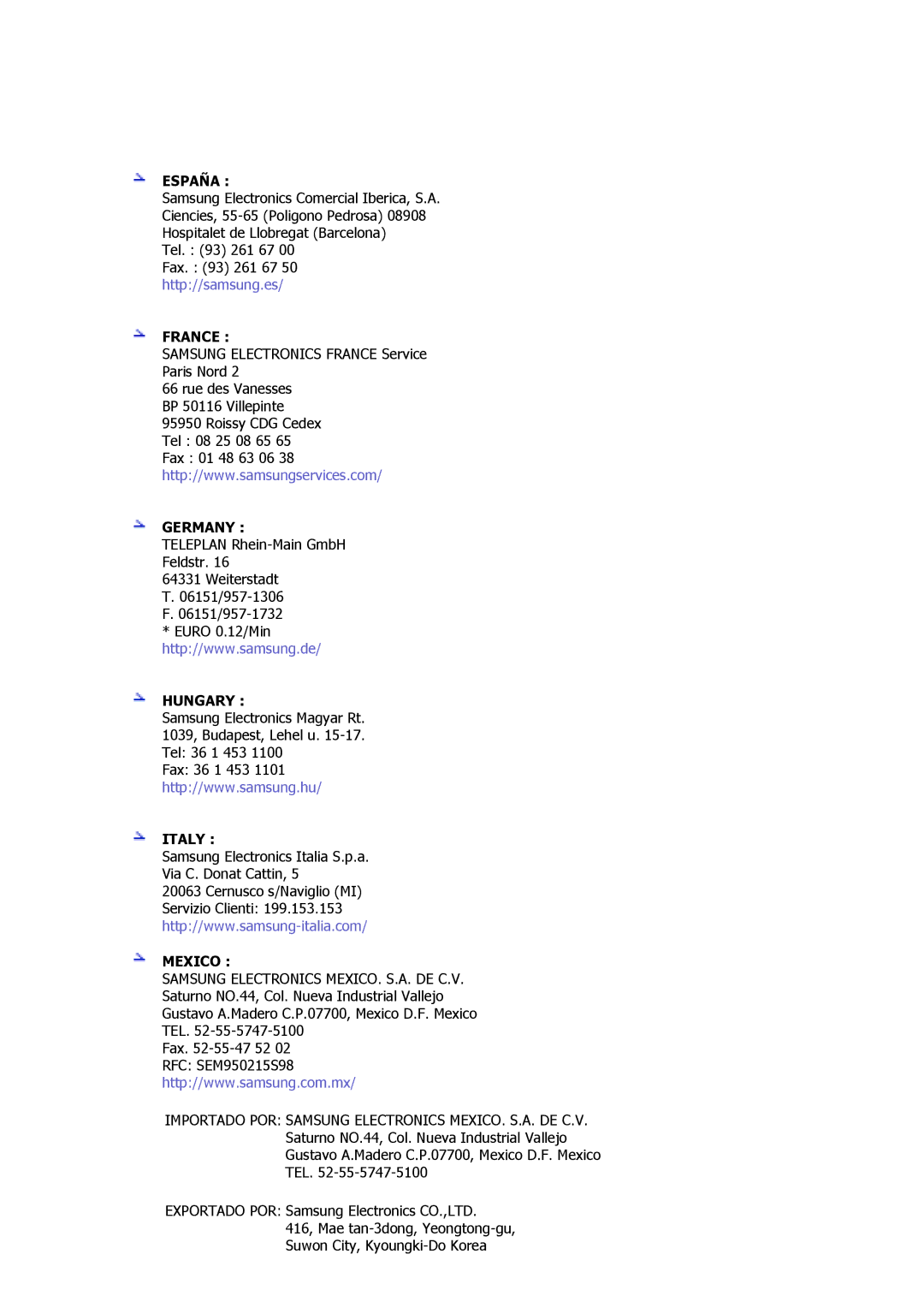 Samsung GS19MSSS/XSJ, GS17MSSB/XSJ, GS17MSSS/XSJ, GS17MSSN/XSJ, GS15MSSS/XSJ, GS15MSSN/XSJ, GS17MSSS/EDC, GS15MSSS/EDC France 