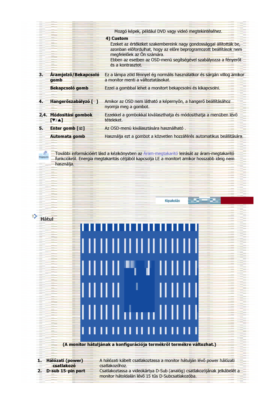 Samsung GS19MSSS/EDC, GS17MSSS/EDC, GS15MSSS/EDC, GS17VSSS/EDC, GS17VSSN/EDC, GS17CSSS/EDC manual Hátul 