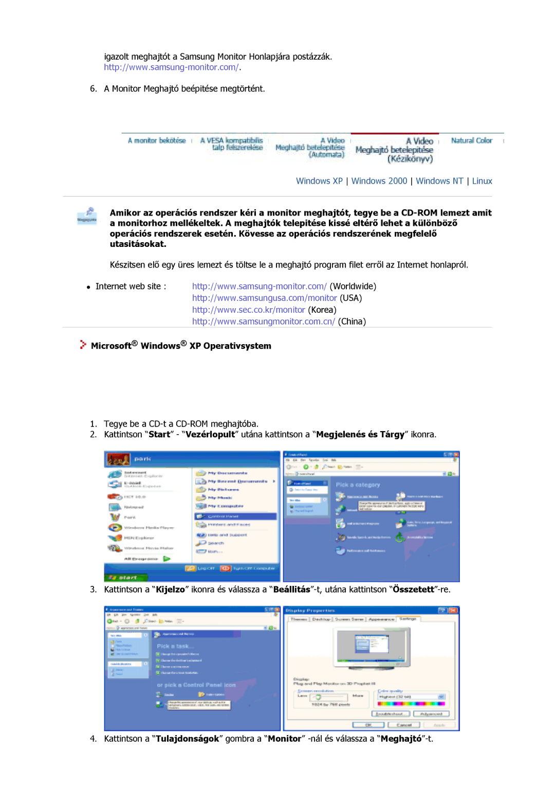 Samsung GS15MSSS/EDC, GS17MSSS/EDC, GS19MSSS/EDC, GS17VSSS/EDC, GS17VSSN/EDC, GS17CSSS/EDC Microsoft Windows XP Operativsystem 