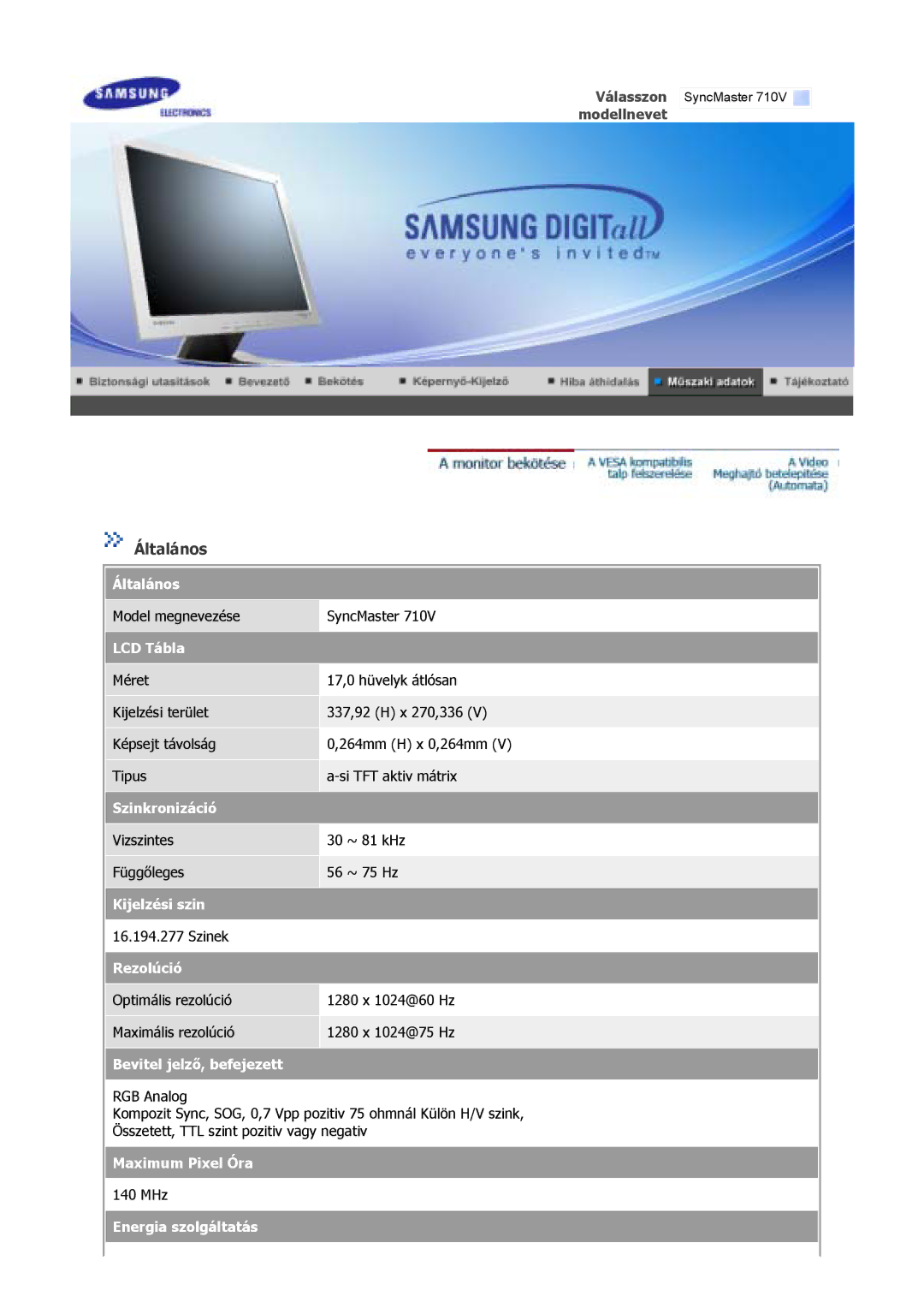 Samsung GS17MSSS/EDC, GS15MSSS/EDC, GS19MSSS/EDC, GS17VSSS/EDC, GS17VSSN/EDC, GS17CSSS/EDC manual Általános 