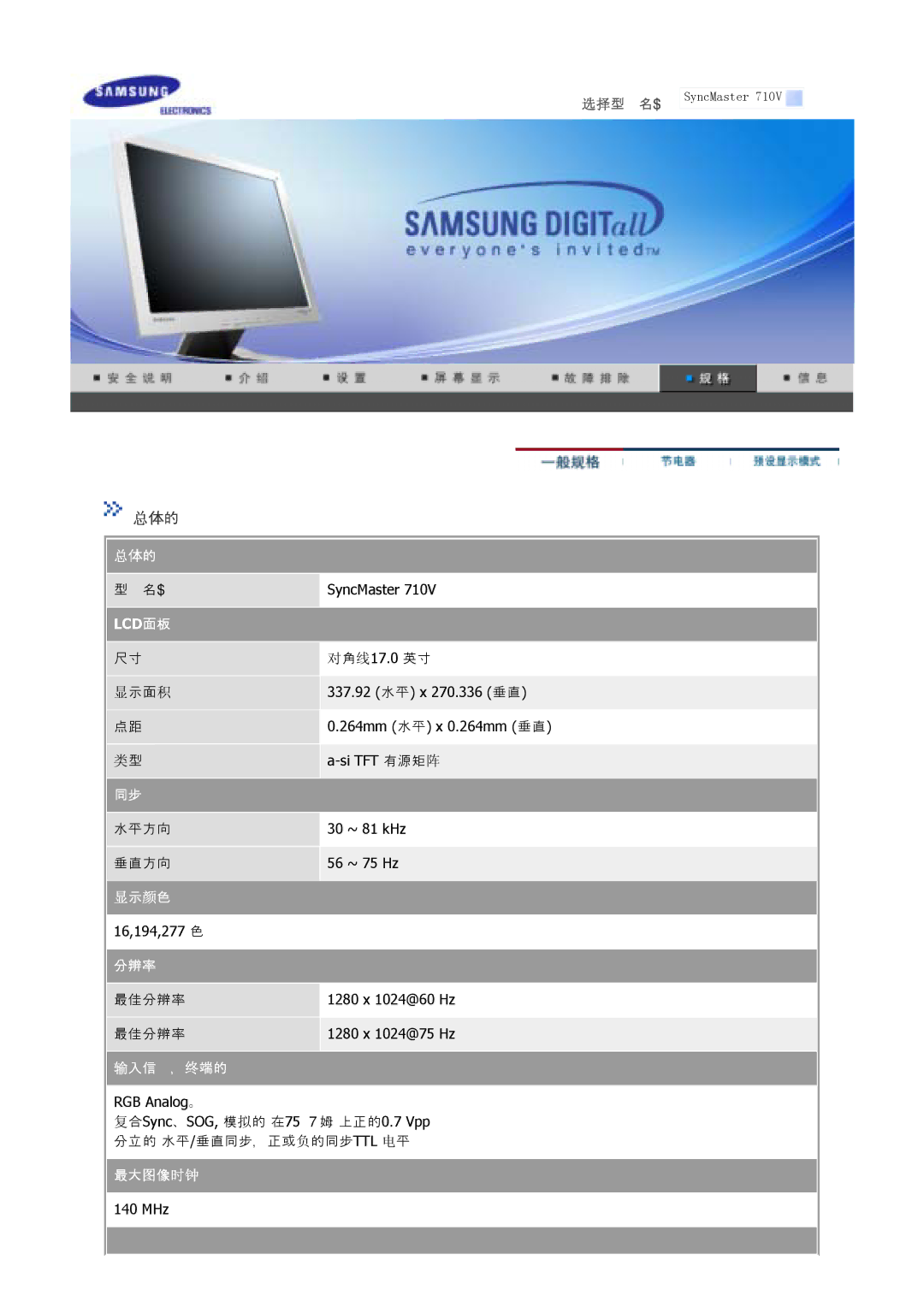 Samsung GS17CSSS/EDC, GS17MSSS/EDC, GS15MSSS/EDC, GS19MSSS/EDC, GS17VSSS/EDC, GS17VSSN/EDC manual 总体体, Lcd面面 