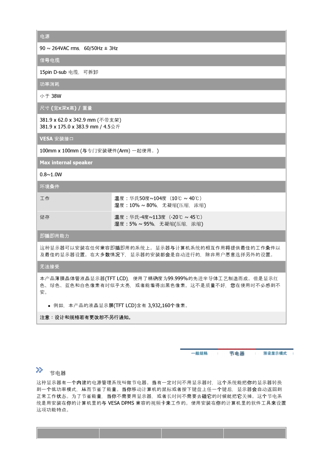 Samsung GS17MSSS/EDC, GS15MSSS/EDC, GS19MSSS/EDC, GS17VSSS/EDC, GS17VSSN/EDC, GS17CSSS/EDC manual 节电示 