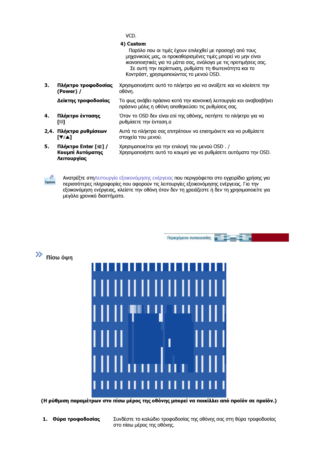 Samsung GS17VSSS/EDC, GS17MSSS/EDC, GS19MSSS/EDC, GS17CSSS/EDC manual Πίσω όψη 