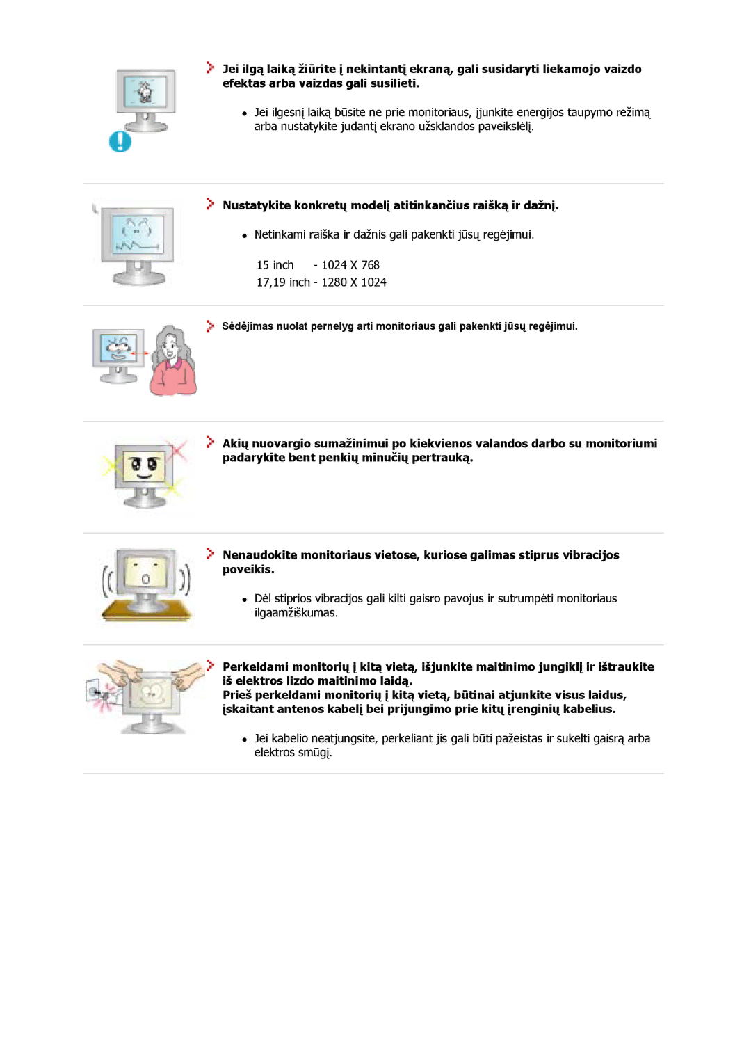 Samsung GS17CSSS/EDC, GS17VSSS/EDC, GS17VSSN/EDC manual Nustatykite konkretų modelį atitinkančius raišką ir dažnį 