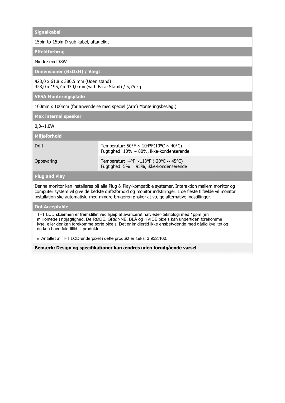 Samsung GS17VSSS/EDC manual Signalkabel 