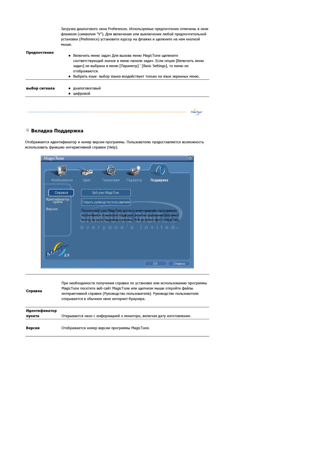 Samsung GS17VSSN/EDC, GS17VSSSY/EDC, GS17VSSS/EDC, GS17CSSS/EDC, GS17CSSN/EDC manual Вкладка Поддержка, Предпочтение 